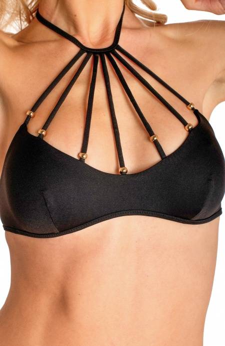 Pin Up Stars BIKINI BRASSIERE RAGGIO CON PERLE TINTA UNITA Negozi Online