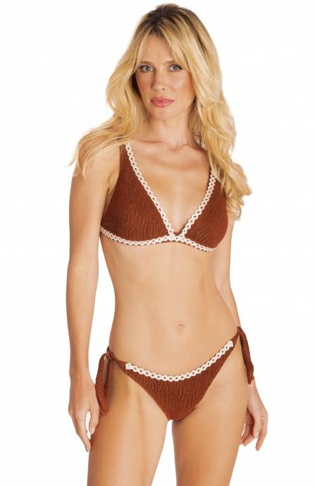 Pin Up Stars BIKINI BRASSIERE GOFFRATA CON PASSAMANERIA TINTA UNITA Presa