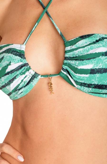 Pin Up Stars BIKINI FASCIA IMBOTTITA CON CIONDOLO STAMPA ZEBRA In Vendita
