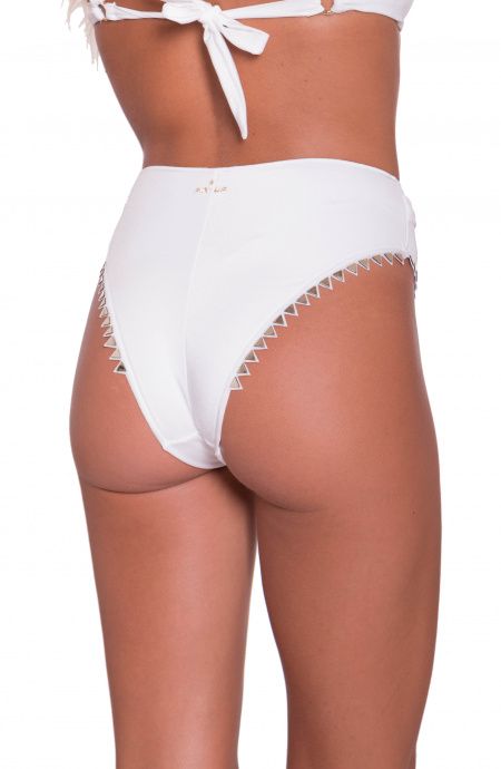 Pin Up Stars Slip Bikini A Vita Alta Tinta Unita Borchie Specchio A Punta Vendite Flash