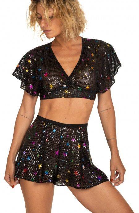 Pin Up Stars Crop Top Incrociato Stella Capricciosa Soddisfazione Garantita