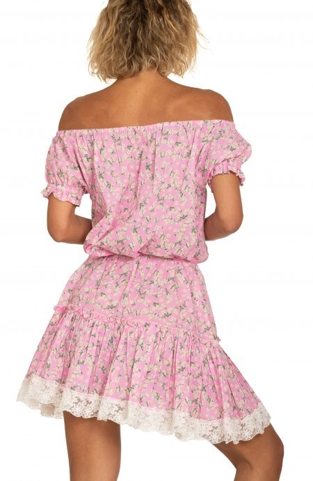 Pin Up Stars Abito Maniche A Palloncino Flower Print Shopping Online