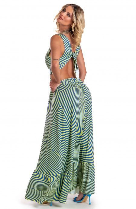 Pin Up Stars Vestito Lungo Jersey Stampa Optical Shopping Online