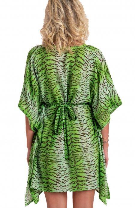 Pin Up Stars Poncho Mussola Di Viscosa Stampa Tigre Convenienza