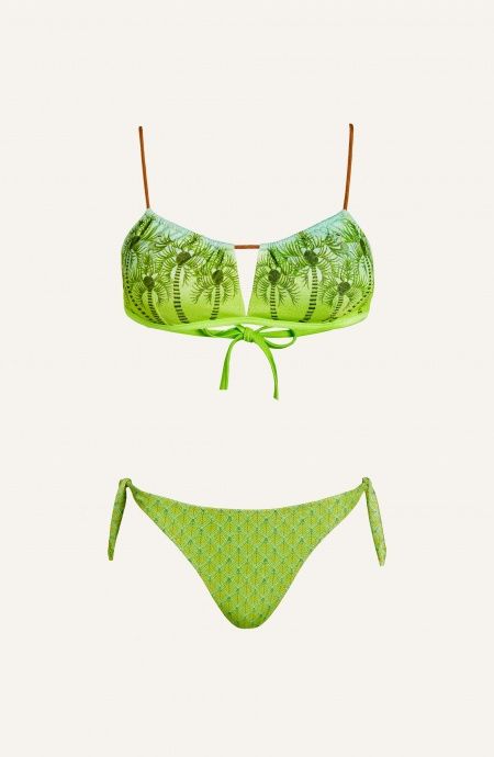 Pin Up Stars Bikini Fascia Regolabile Piquet Lurex Palm Paradise Offerte esclusive