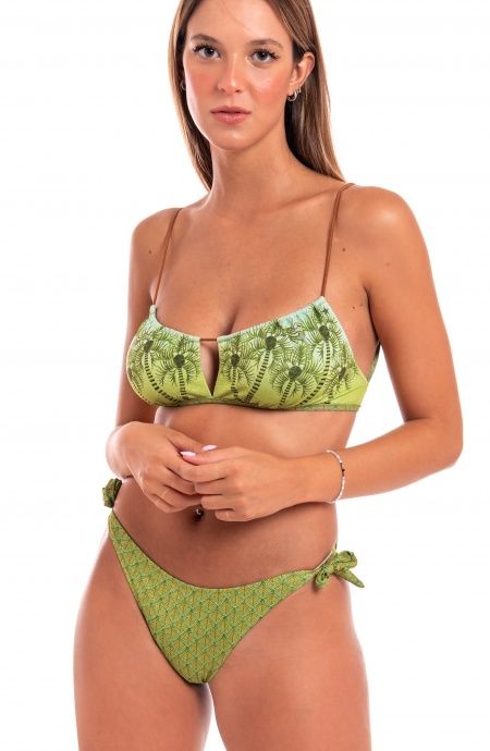 Pin Up Stars Bikini Fascia Regolabile Piquet Lurex Palm Paradise Offerte esclusive