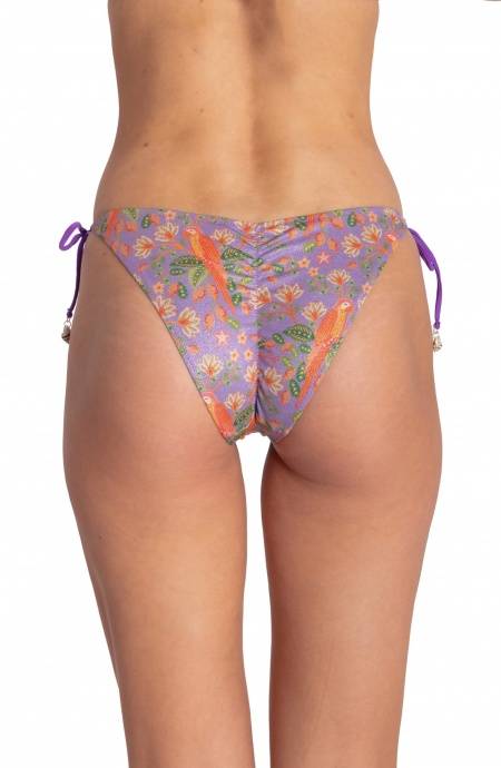Pin Up Stars SLIP BIKINI BRASILIANA CON CONCHIGLIE STAMPA FLOWER BIRD Prezzo basso