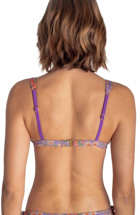 Pin Up Stars TOP BIKINI BRASSIERE CON ACCESSORIO STAMPA FLOWER BIRD Ritorno libero