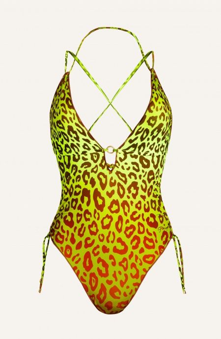 Pin Up Stars Costume Intero in Lycra Stampa Macula Super sconto