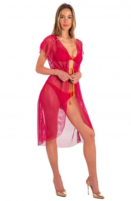 Pin Up Stars Abito Con Coulisse Tinta Unita Rete Italy