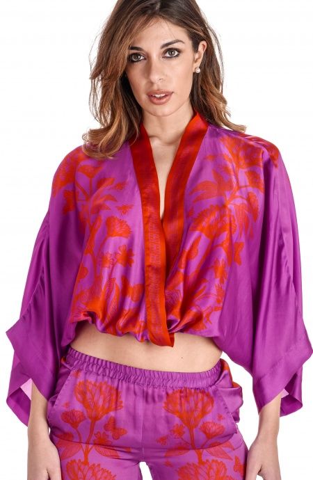 Pin Up Stars Blusa Viscosa Satin Principe Azzurro Nuovo