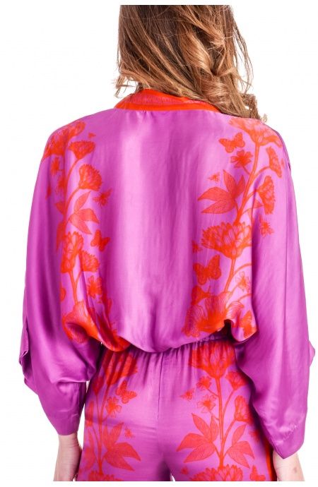 Pin Up Stars Blusa Viscosa Satin Principe Azzurro Nuovo