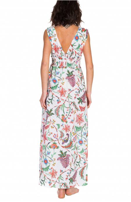 Pin Up Stars Long Dress Con Spacchi Stampa Camaleonte Soddisfazione Garantita
