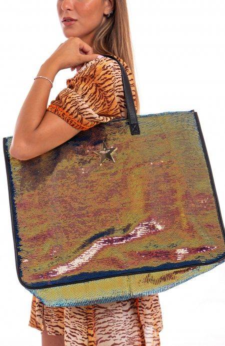 Pin Up Stars Shopping Bag Paillettes Tinta Unita Affare Del Giorno