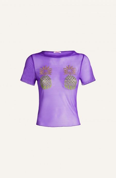 Pin Up Stars Top Tulle Ananas Lurex Offerta