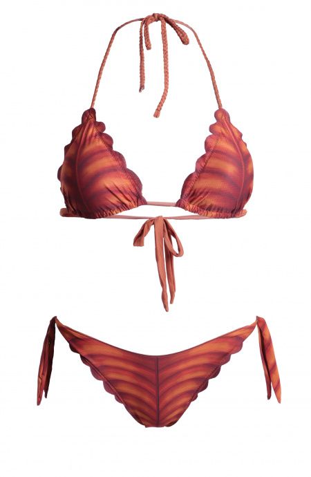 Pin Up Stars Bikini Triangolo Imbottito Foglia In Lycra Riciclata Black Friday
