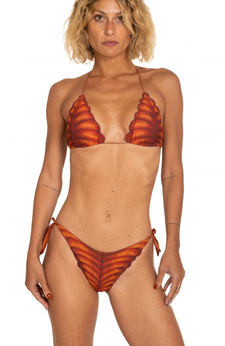 Pin Up Stars Bikini Triangolo Imbottito Foglia In Lycra Riciclata Black Friday
