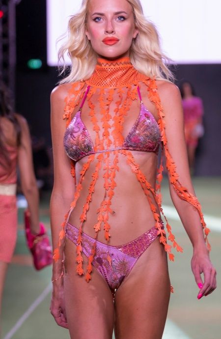 Pin Up Stars Bikini Triangolo Imbottito Palm Paradise Piquet Lurex e Paillettes Ultimi tre giorni