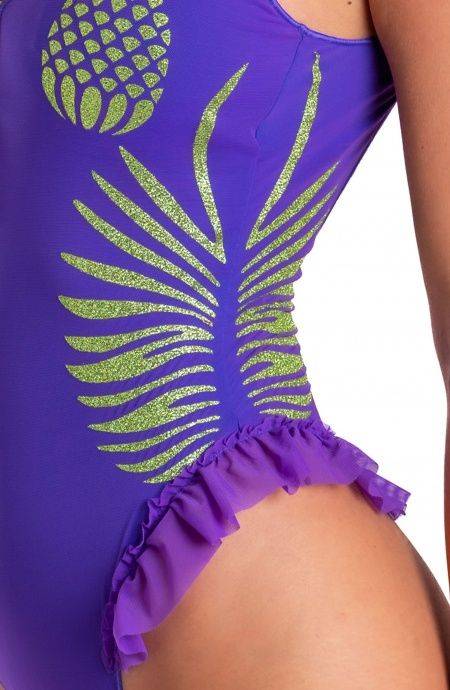 Pin Up Stars Costume Intero Tulle Stampa Ananas Lurex Ultimo giorno
