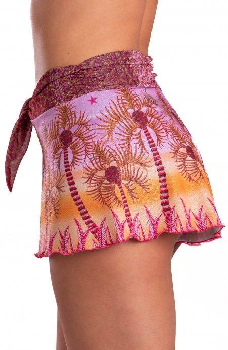 Pin Up Stars Short Piquet Lurex Con Fascione Crepon Lamè Palm Paradise Duty-free