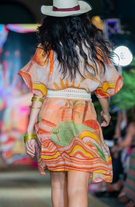 Pin Up Stars Poncho In Garza Stampa Dune Italia