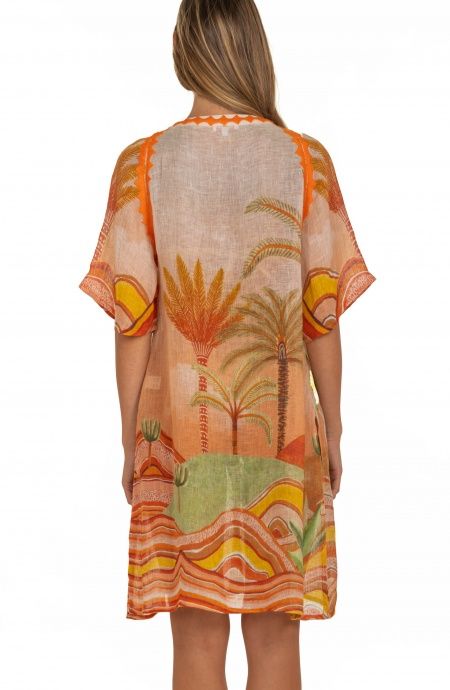 Pin Up Stars Poncho In Garza Stampa Dune Italia