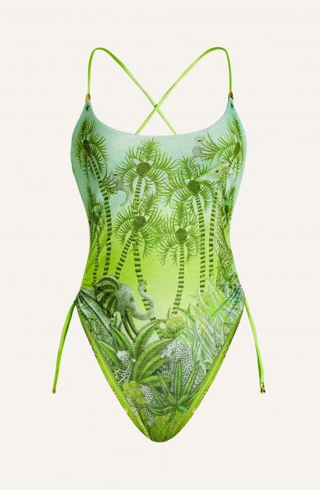 Pin Up Stars Costume Intero Piquet Lurex Palm Paradise In Vendita
