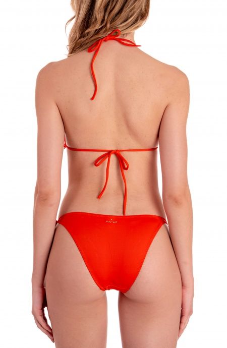 Pin Up Stars Bikini Triangolo Imbottito Slip Fiocchi Foglie Laser Tinta Unita Comprare a buon mercato