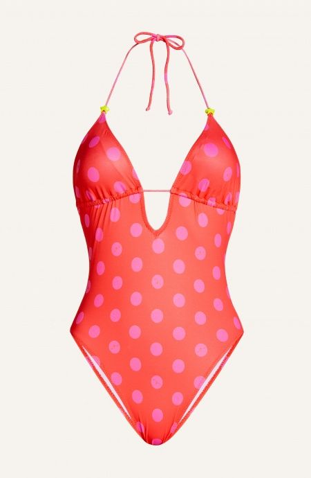Pin Up Stars Costume Intero Imbottito Stampa Pois Smaltimento dello stoccaggio