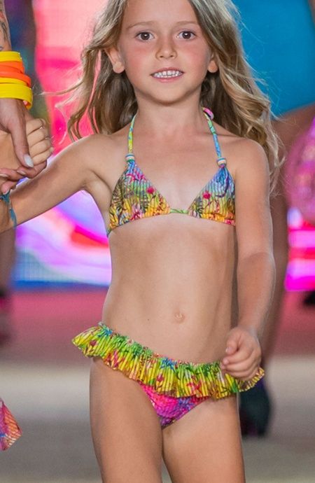 Pin Up Stars Baby Bikini Triangolo Slip Gonnellino Flower Rainbow Offerta settimanale