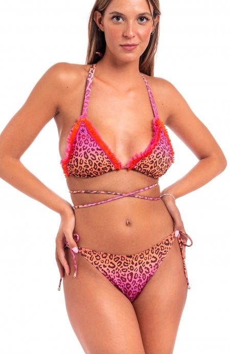 Pin Up Stars Bikini Triangolo Imbottito Con Rouge in Lycra Stampa Macula Latest stili