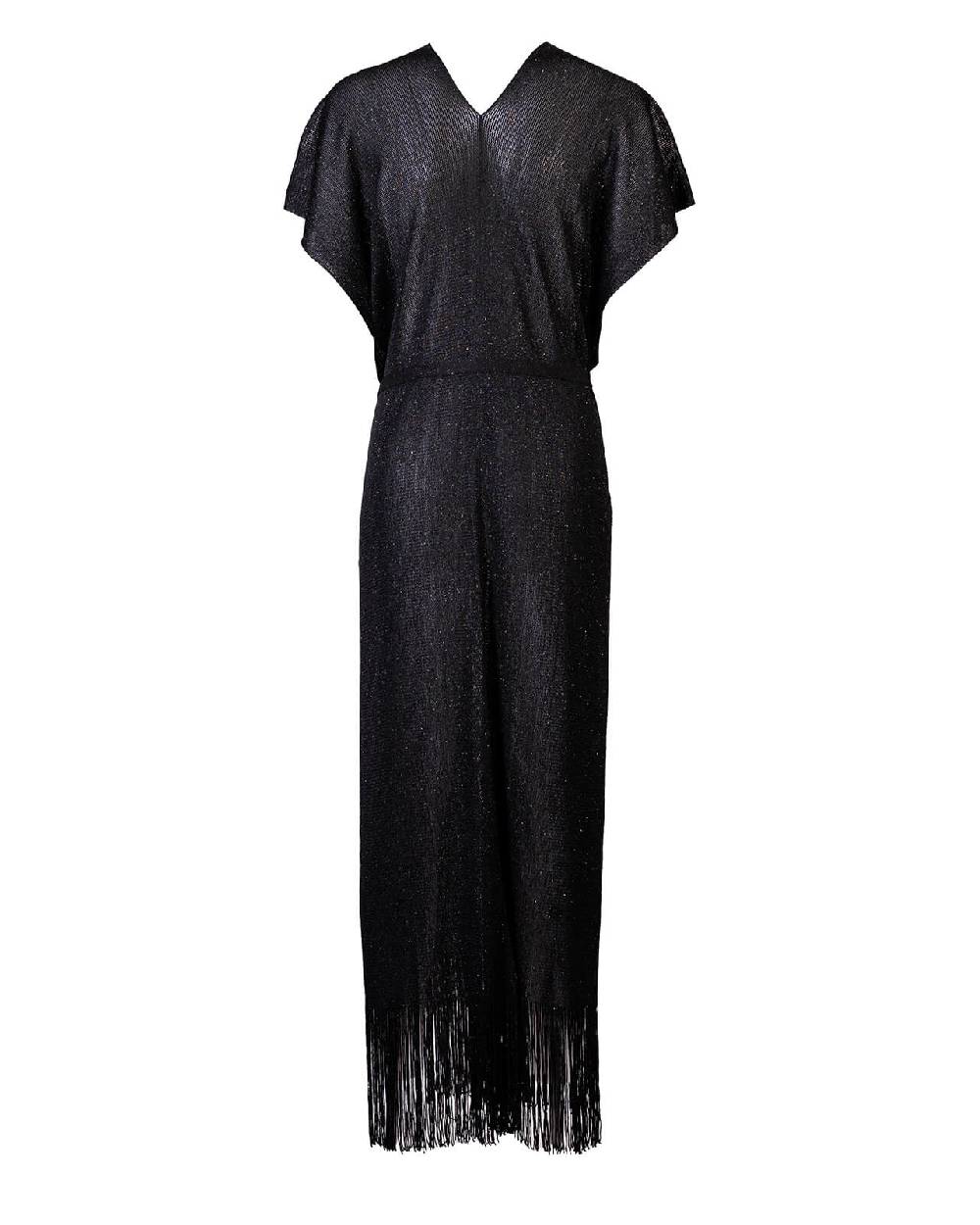 Raffaela D´Angelo Caftano in maglia lurex con frangia Pezzi Unici