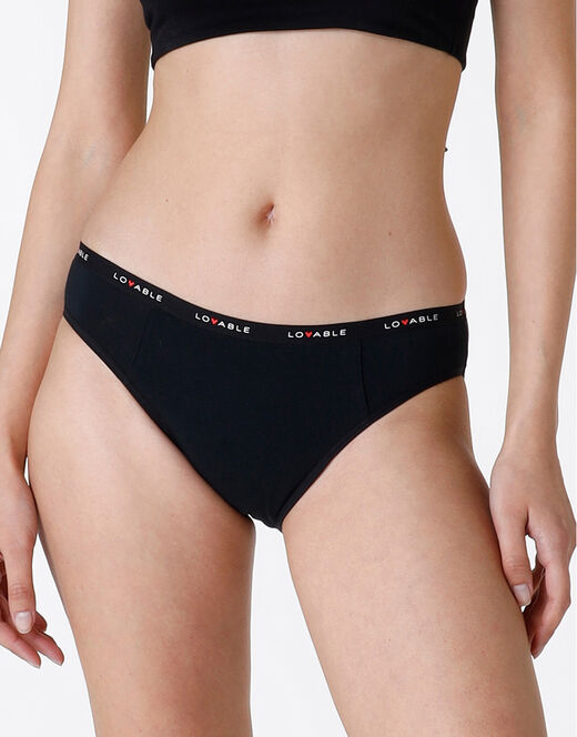 ﻿Lovable NUOVO Slip da ciclo lavabile in cotone biologico certificato, colore nero, per flusso abbondante I Più Venduti
