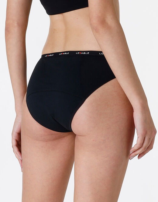 ﻿Lovable NUOVO Slip da ciclo lavabile in cotone biologico certificato, colore nero, per flusso abbondante I Più Venduti