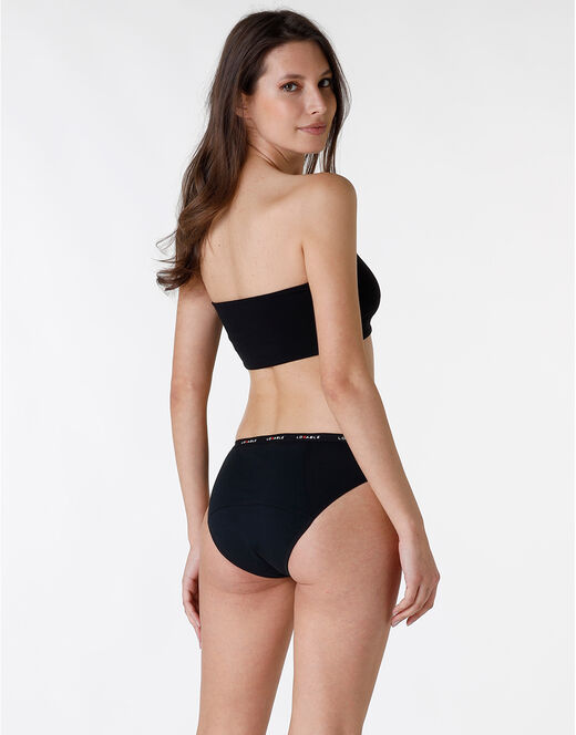 ﻿Lovable NUOVO Slip da ciclo lavabile in cotone biologico certificato, colore nero, per flusso abbondante I Più Venduti