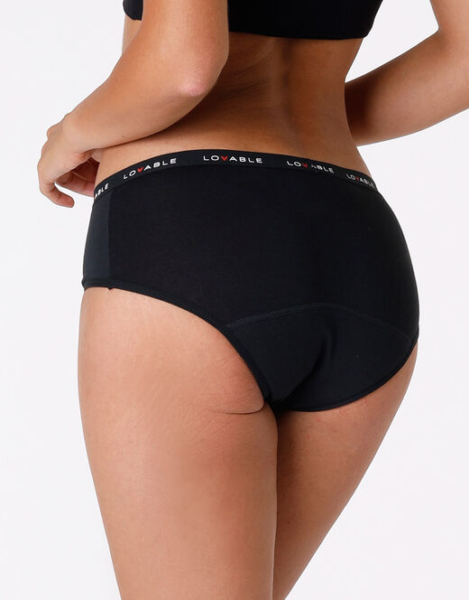 Lovable Culotte da ciclo lavabile flusso abbondante in cotone biologico certificato, nero In Saldo