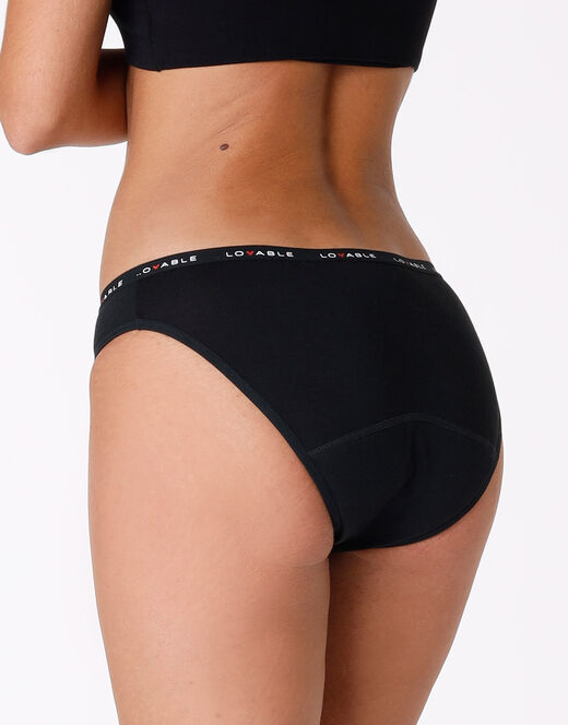Lovable Slip da ciclo lavabile flusso abbondante in cotone biologico certificato, nero Nuova