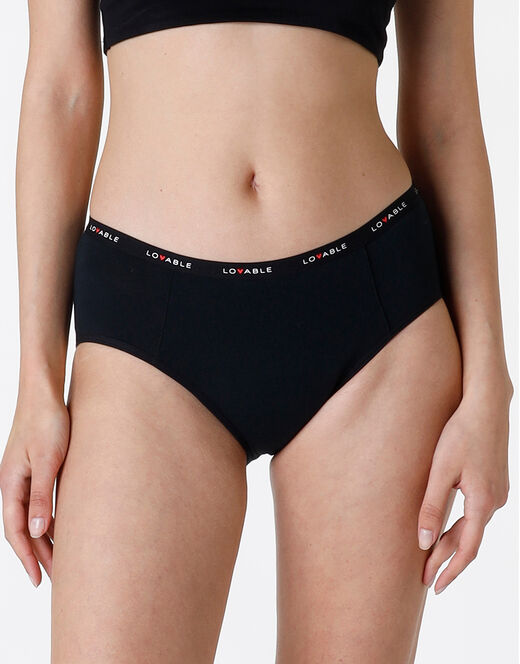 Lovable NUOVA Culotte da ciclo lavabile in cotone biologico certificato, colore nero, flusso abbondante 2025