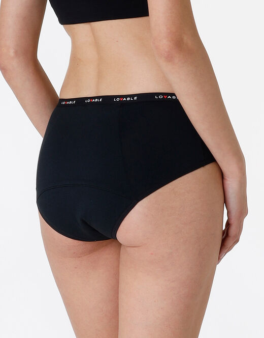 Lovable NUOVA Culotte da ciclo lavabile in cotone biologico certificato, colore nero, flusso abbondante 2025