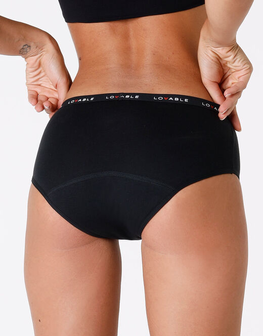 Lovable Culotte da ciclo lavabile flusso medio in cotone biologico certificato, nero 2025