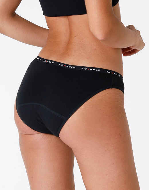 Lovable Slip da ciclo lavabile flusso medio in cotone biologico certificato, nero In Linea