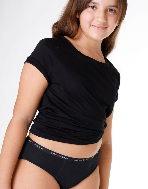 Lovable Slip da Ciclo per Adolescenti MY FIRST PERIOD PANTIES, flusso Medio, Nero Nuovo