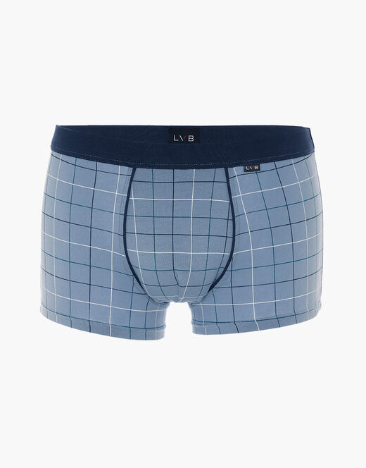 Lovable Boxer Casual Stretch Cotton in cotone elasticizzato, azzurro con stampa a quadri Promozione