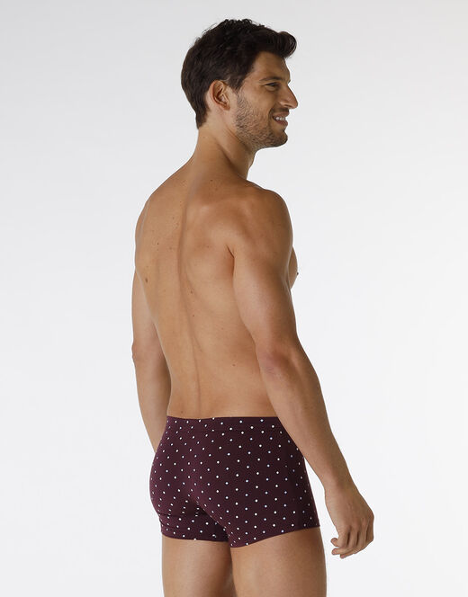 Lovable Boxer Classic Cotton Modal, bordeaux con stampa geometrica Promozione Limitata