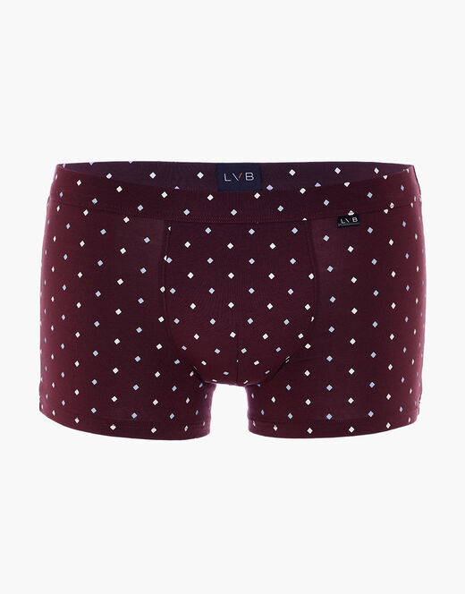 Lovable Boxer Classic Cotton Modal, bordeaux con stampa geometrica Promozione Limitata