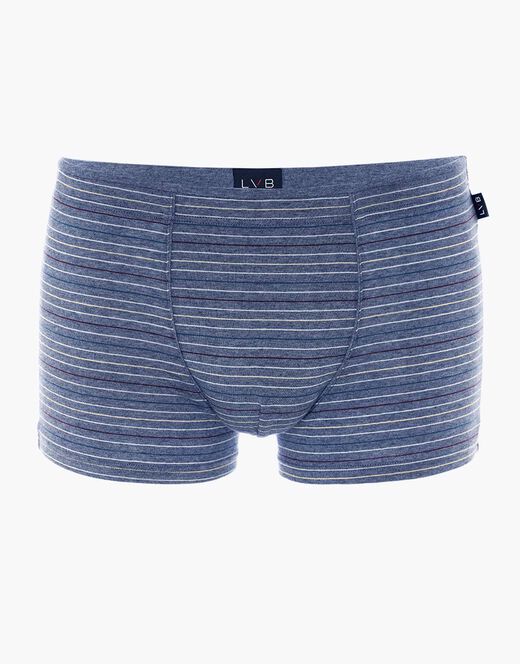 Lovable Boxer Rephined Cotton Modal, blu melange a righe Sconto