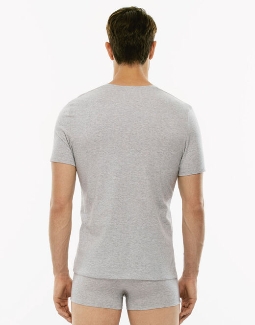Lovable T-Shirt uomo con scollo a V profondo Supima Premium Cotton, grigio melange Vendita Calda