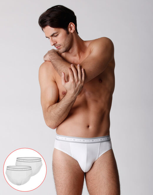 Lovable Slip bipack uomo in cotone biologico, bianco Saldi Di Fabbrica