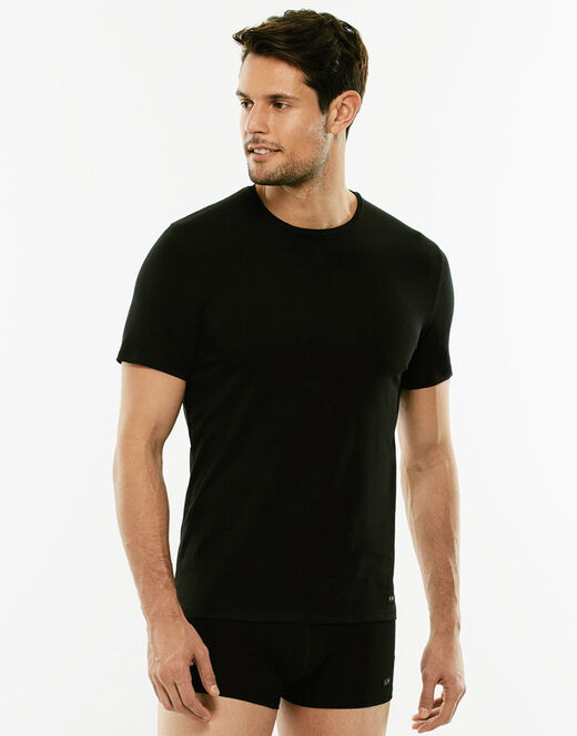 Lovable T-shirt girocollo Supima Premium Cotton in cotone elasticizzato, nero