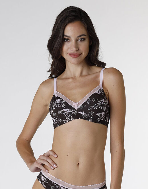 Lovable Reggiseno senza ferretto My Daily Comfort Printed in microfibra, fiori caffè Negozi Online